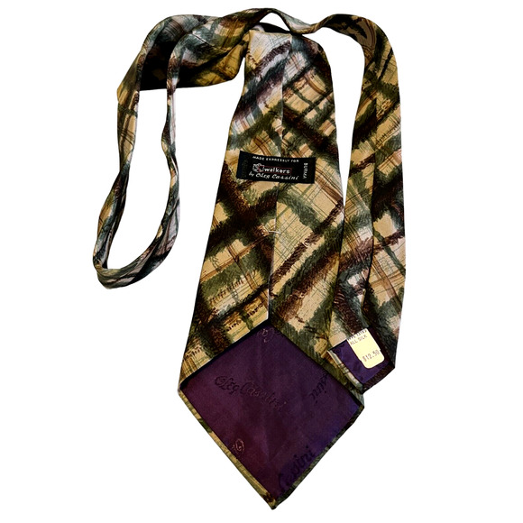 Oleg Cassini Vintage Silk Burma Necktie Stripe with price tag attached 1970's - Picture 3 of 5